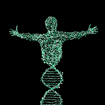 Artwork symbolizing human genetics